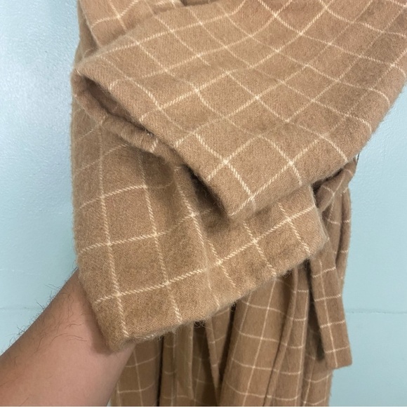 Ralph Lauren Purple Label Plaid Tan Camel Color Cashmere Duster Robe 8 Sweater - Picture 7 of 14